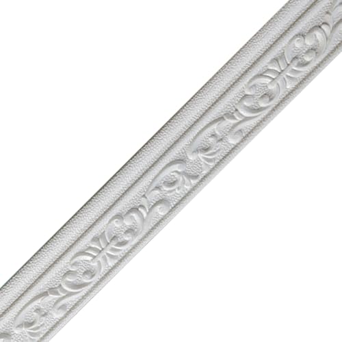 Rodapiés y molduras adhesivas 3D para paredes, Embellecedor De Rodapié Pared Espuma Autoadhesiva 3D, Paquete 3, Multicolor, 2, M X 8 Cm 7 Mm(White)