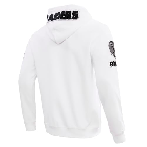 Pro Standard Mens NFL Las Vegas Raiders Classic Chenille Full Zip Hoodie White XL - Image 3