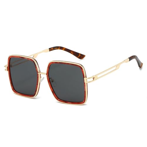 Lunettes de soleil femme grande monture noire élégante avec protection anti-UV400