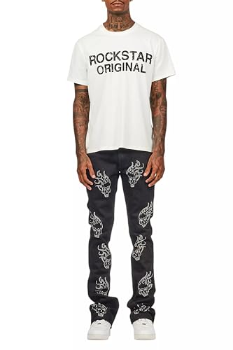 Men's Yari Rhinestone Stacked Flare Jean