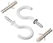 Dritz Home 44333 Tieback Hooks Hooks, 1-1/2-Inch, White (2-Piece)