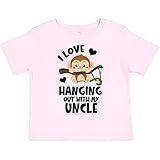 inktastic Monkey I Love Hanging Out with My Uncle Toddler T-Shirt 2T Pink 3e97b