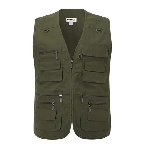 Image of Men's Outdoor Vest Summer Fishing Vest Utility Lightweight Travel Safari Photography Casual Gilet with Multi Pockets