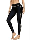 ATTRACO Rash Guard Pants for Women UV Wetsuit Pants High Waisted Black Swimming Pants S