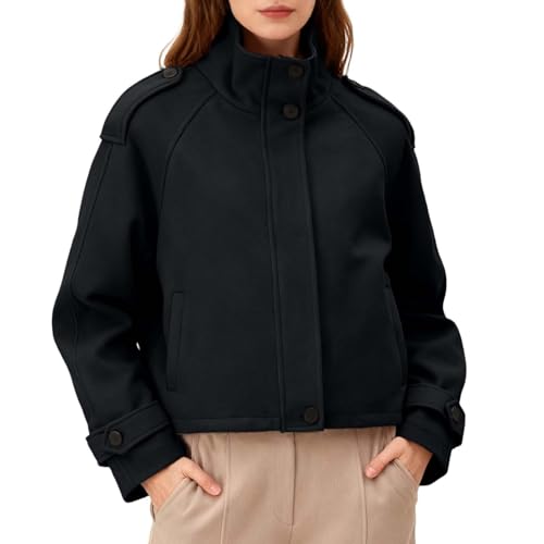 Veste femme mi-saison courte et ample en maille de viscose douce