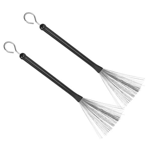ifundom Professional Drum Brush Set Metal Handle Drum Brush Wire Brush for Jazz Drums Snare Drum Box Drums Easy to Carry Non-slip Grip for Practice and Performance
