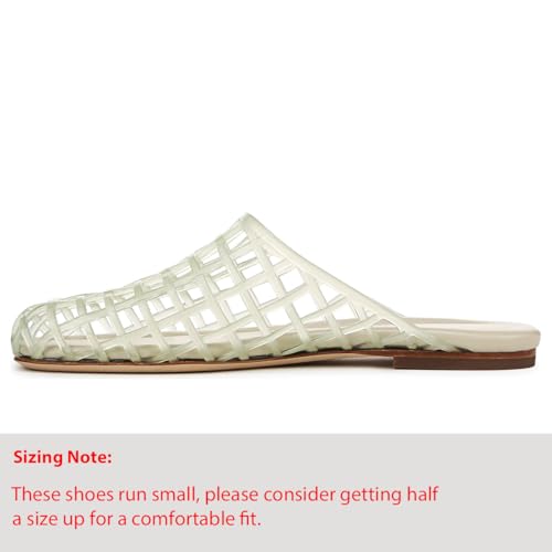 Image of Jelly Shoes for Women Jelly Mesh Flat Sandals Closed Toe Round Toe Slides Flats Slip on Summer Slippers Mules