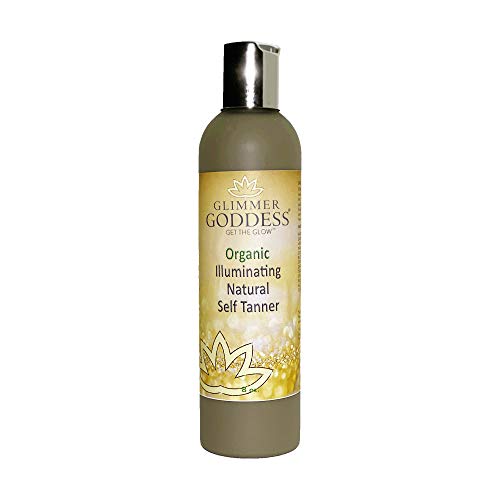 Image of Glimmer Goddess Organic Self Tanner Lotion, Sunless Tanner Lotion - with Shea Butter, Avacado Oil & Almond - Regular, 8oz