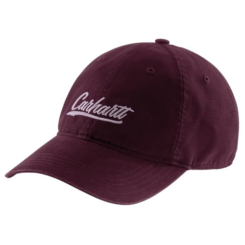 Carhartt Unisex Canvas Script Graphic Cap, BlackBerry, One Size