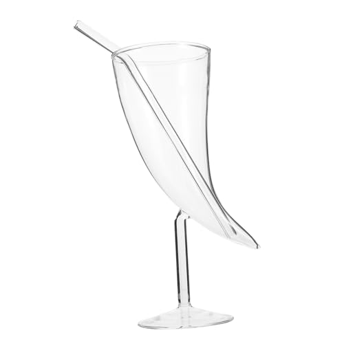TOBBOMEY Verre à Boire Avec Paille Pour Cocktail Verre à Vin Tasse Créative Pour Bar Et Fête Tasse à Boire Pour Boissons