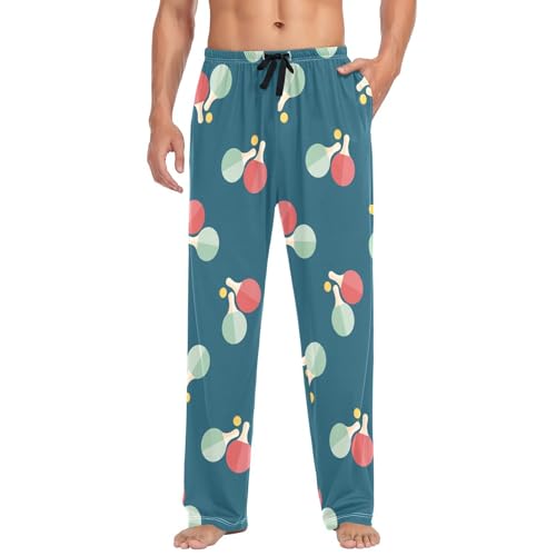 susiyo Ping Pong Men's Pajama Pants Cotton Pajama Bottoms Sleepwear PJ Pants Lounge Pants with Pocket Drawstring