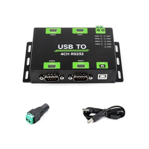 Sunmeit Convertidor industrial aislado USB a 4CH RS232 adaptador USB a serial FT4232HL Chip Wind/Linux/Android, puerto macho RS232