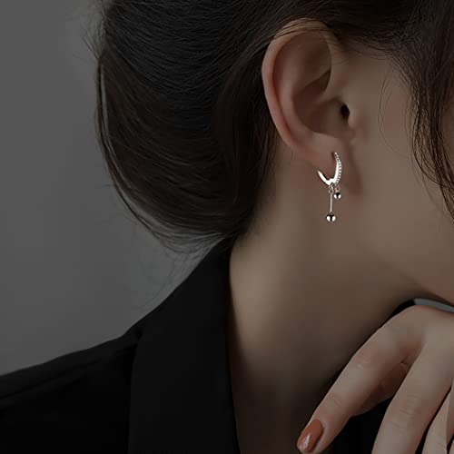 SLUYNZ 925 Sterling Silver Ball Hoop Earrings for Women Teens Bead Ball Hoop Huggie Earrings Drop2