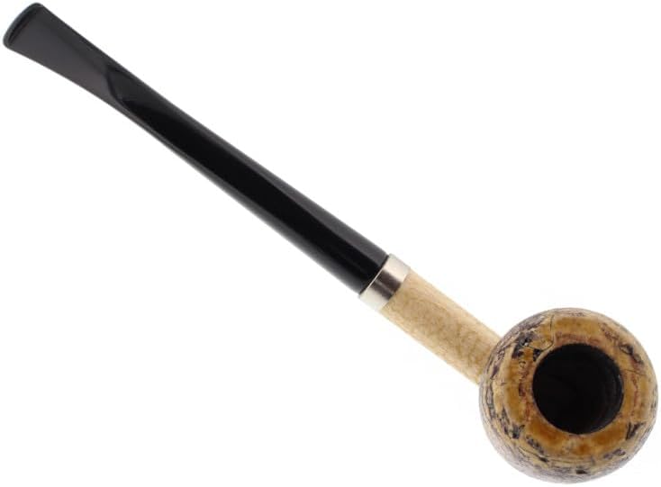Elf Cobbit Bent Churchwarden Corncob Tobacco Pipe with Black Italian Acrylic Stem