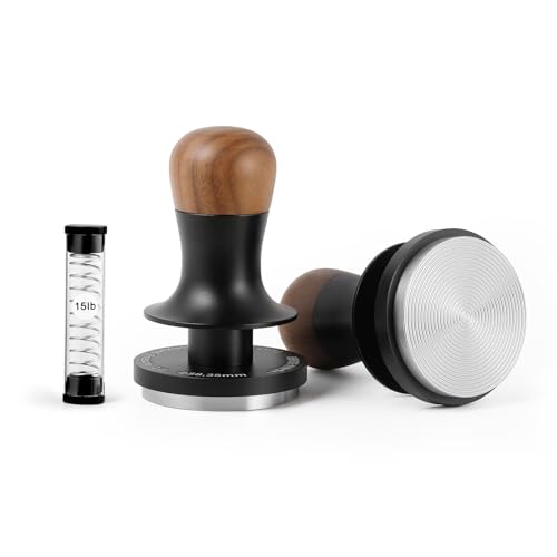 MHW-3BOMBER 51mm Tamper à café 2.0, Tamper à expresso à pression constante avec retour sonore, Tamper à expresso intégré à 3 ressorts de 15lbs/30lbs 51mm,...