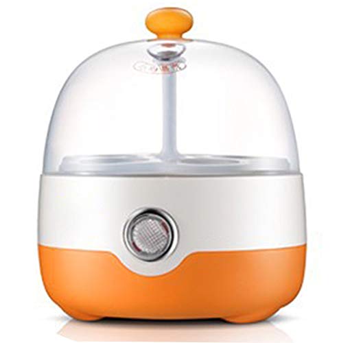 S.N 5 Capacity Electric Cooker for Hard or Soft Boiled, Poached Eggs or Omelets with Auto Shut Off Feature, Stainless Steel Orange<br>