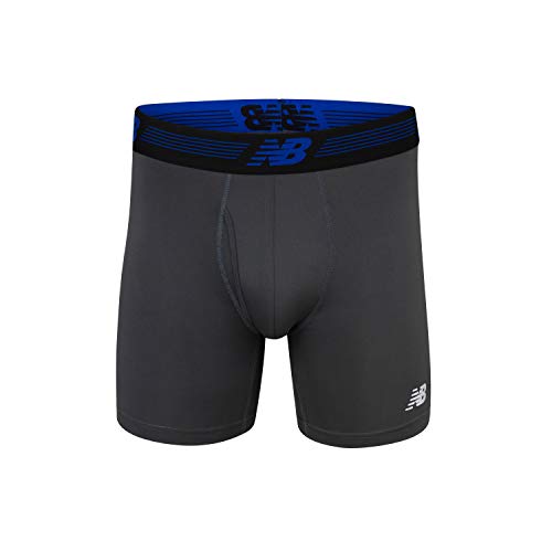 Image of New Balance Men's Performance Boxer Briefs with Fly, Breathable Stretch Underwear, Moisture Wicking, Soft Waistband (3 Pack)