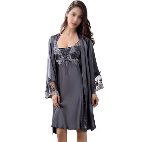 Peignoirs deux pièces en satin anti-frottement pour nuit réparatrice