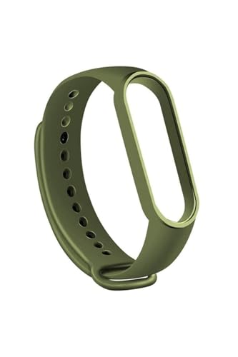 Xiaomi Mi Band 7 uyumlu koyu yeşil mat silikon kordon