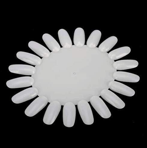 10PCS White Acrylic Wheel False Nail Art Tips Practice Display for Nail Art Tool