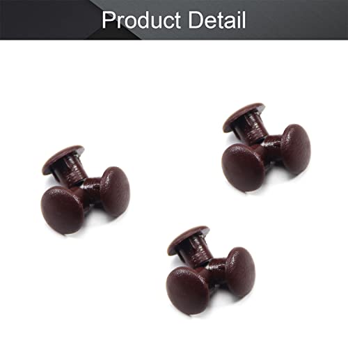 Image of MroMax 200Pcs Screw Cap Cover 3 /16inch Bottom Dia Fit for 4.5-5mm Diameter Hole Plastic Tube Cover Shelf Peg Hole Plugs for Cupboard Bookshelf Shelf Closet Cabinet Bracket Furniture Dark Brown Tone