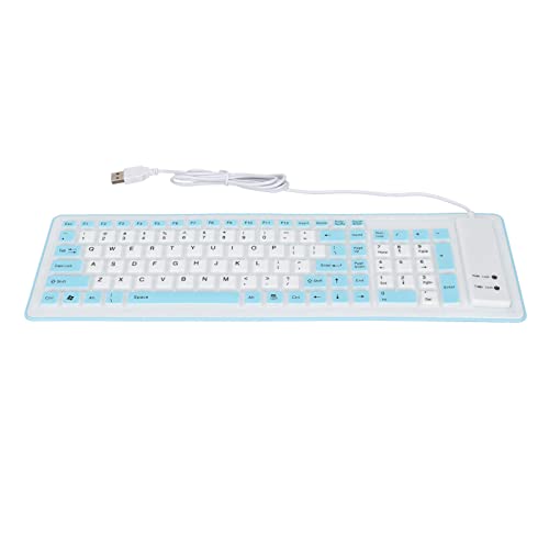 Clavier étanche rose pliable 103 touches | Solution filaire USB silencieuse de bureau - 6