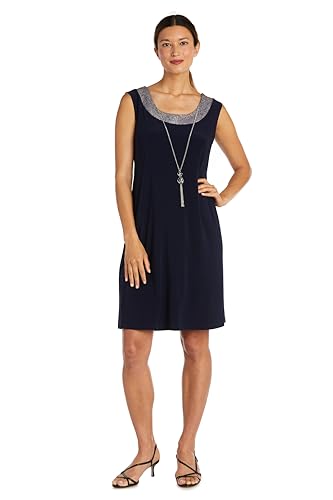 R&M Richards Women's 2 Piece Foil Knit Sleeveless Knee-Length Dress with Jacket3