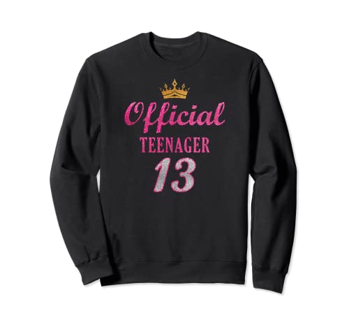 Official 13 Teenager Cute Thirteen 13th Birthday For Girls Sudadera