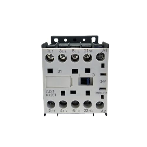 Contacteur tripolaire 12A avec bobine 24V et 1NC pour fixation sur rail DIN 35 mm