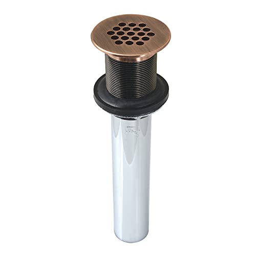 Kingston KB400AC Grid Drain without Overflow, 17 Gauge,Antique Copper