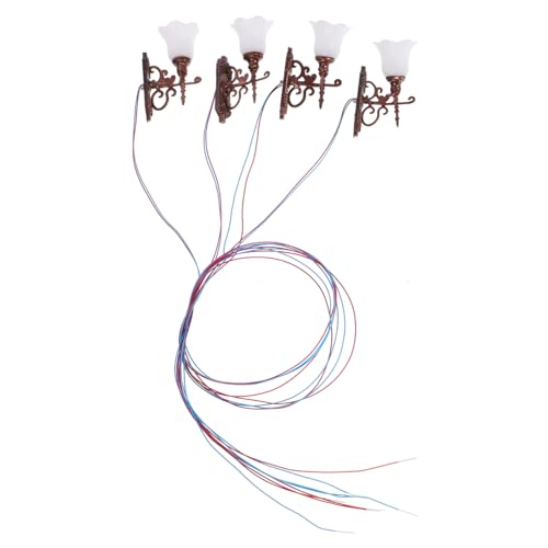 TOYANDONA 4 Lámparas De Pared Miniatura Decoración De Casa Muñecas Apliques Led para Maqueta