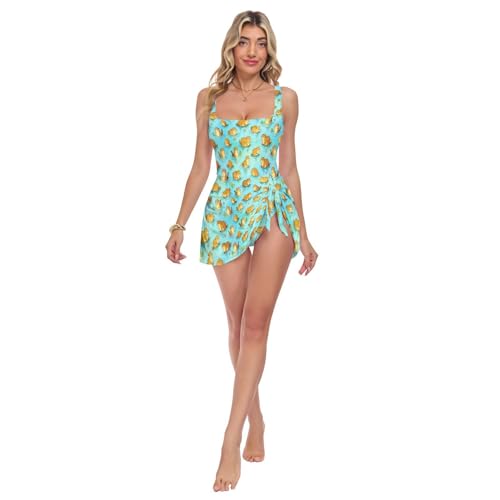Maillot de bain une pièce jupe bleu clair femme natation Animalea Otter