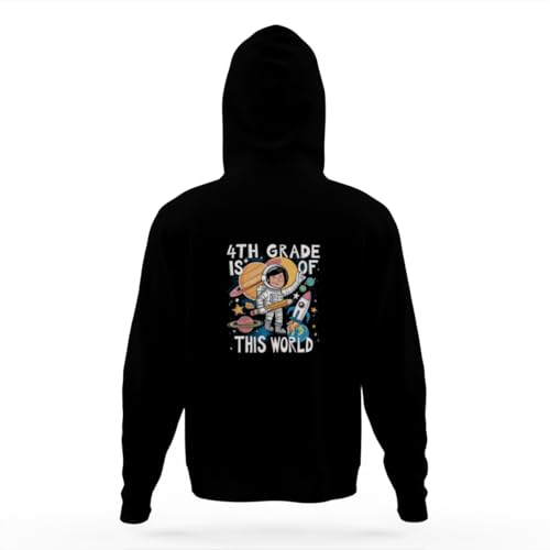 Astronaut 4th Grade Is Out Of This World Back To School Hoodies for Teen Girls Boys Kangaroo Pocket Sweatshirt4