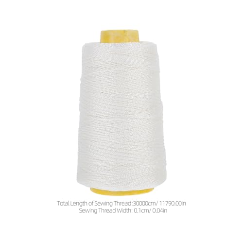 Hilo de costura de nailon resistente para cuero, lona y encuadernación, blanco, bobina de 300 m, para uso profesional manual y a máquina, para acolchado y manualidades miniatura 2