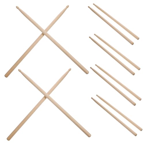 Baquetas de madera para batería 6 pares TOYANDONA miniatura 1