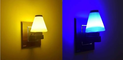 Image of GURUSOAMI Small lamp Type 2 Pin Night Lamp 0.5 Watt Plug & Play Bulb for Bedroom, Living Room, Zero Watt Light Direct Socket use for Night (Yellow /Blue, 2.0, Count)