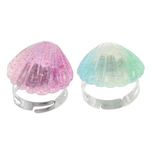 ifundom Girls Ocean Theme Shell Ring Set Beach Accessories Toddler Jewelry Party Favors Present