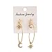 Produktbild Jixing 4 STÜCKE Vintage Sterne Mond Design Kristall Ohrringe Ohrstecker für Frauen Asymmetrische Schmuck