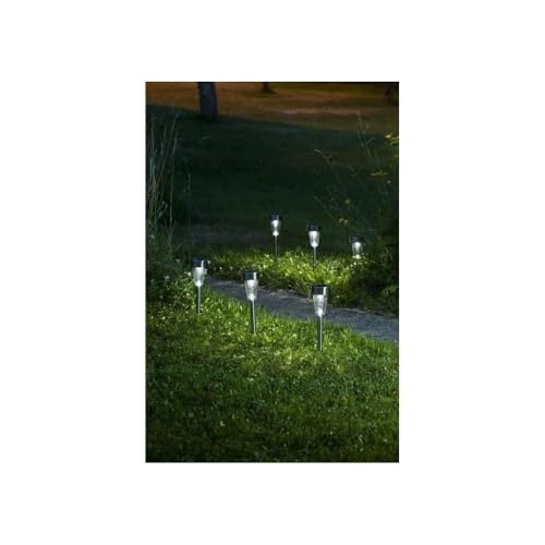 Galix G18 Lanterne Solaire Acier/Verre Argent Set de 6