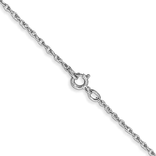 IceCarats 14K Solid White Gold 0.8mm Rope Chain Twisted Link Necklace3