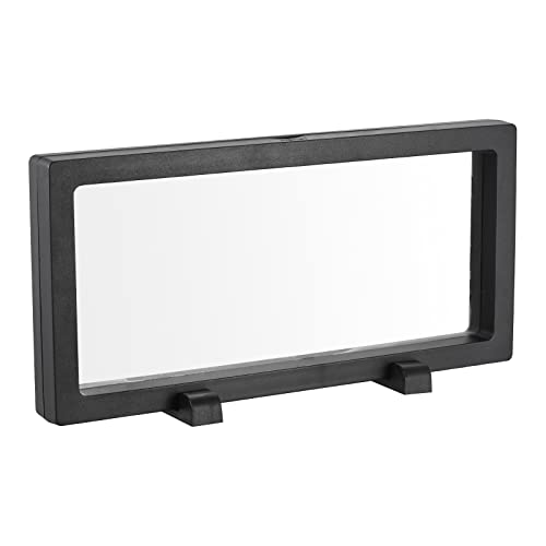MECCANIXITY Floating Frame Display Holder Stand 3D Jewelry Display Box with Base 9.06 x 4.33 x 0.79 inch Black