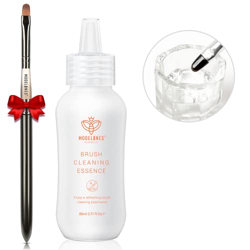 Modelones Professional Nail Art Brush Cleaner For Cleaning Solid Gel 80Ml + 21 Colors Solid Gel Manicure Palette+ 2* Nail Art Brushes #TOP2