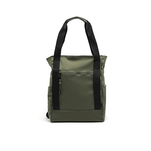 MISAKO Domico mochila grande de nylon para portátil (13,3 pulgadas) y con asa de mano Mujer - Domico Verde 38 X 28 X 12 cm