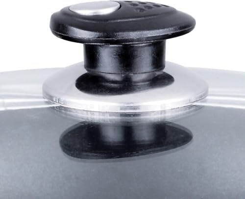 Wok de aluminio antiadherente con tapa, 10 pulg, gris miniatura 5
