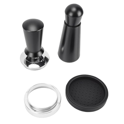 Creacom Coffee Tamper Set, 51mm Calibratable Tamper with Needle Distribution Tool and Silicone Mat, for Home and Commcial ff Mac