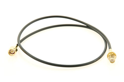 Alda PQ Câble de raccordement d'antenne avec Prise intégrée 50cm, RG174 pour SMA/F á SMA/M Cover