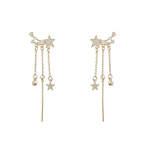 TTDGYYXW Pendientes de Alta Gama con Colgante de Aguja 925 y borlas para Mujer, joyería Elegante para Fiesta y Banquete