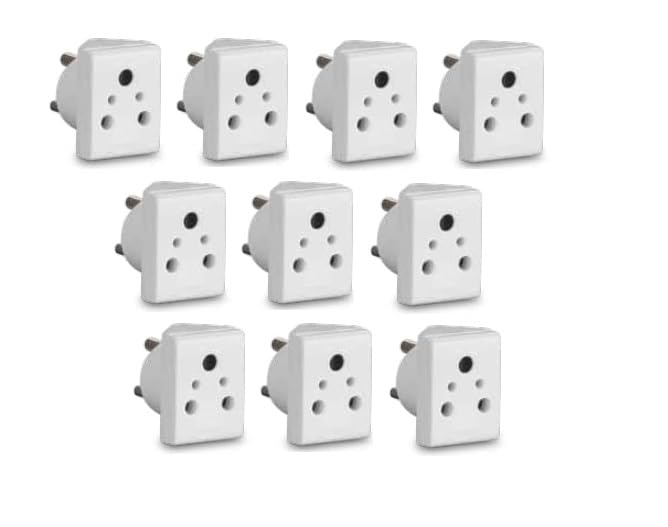 sauran Pack of 10 Pieces 3 Pin Multiplug Adapter with Universal Socket (ESP196)-picture-26