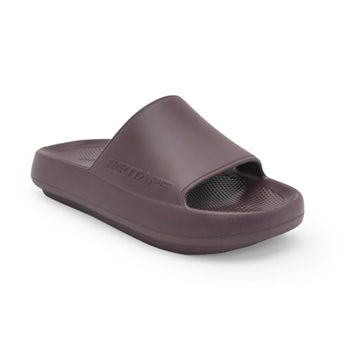 Image of Red Tape Mens Sliders in Beige | Casual Pool Sliders