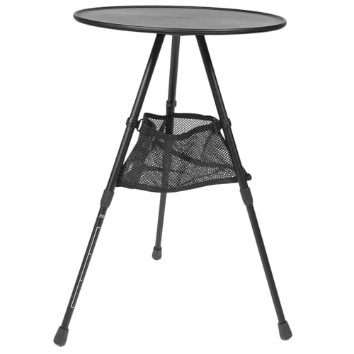 TOYZFRIENDY Mesa Portátil de Camping de Aleación de Aluminio Resistente y Ligera con Superficie Redonda y Estructura Elevable para Actividades al Aire y Picnic